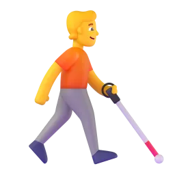 Person with white cane facing right