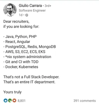 The Modern Tech Job Listing: Seeking Entire IT Department In Human Form