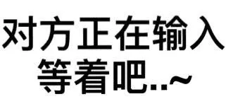 对方正在输入，等着吧