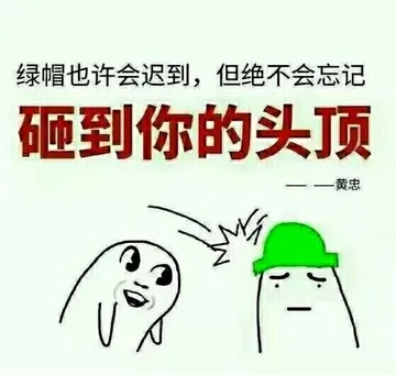 绿帽也许会迟到,但绝不会忘记砸到你的头顶 -- 黄忠