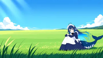 草地上的 DeepSeek 娘