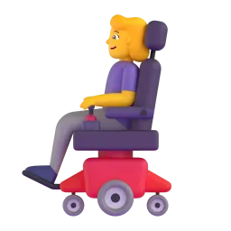 Woman in motorized wheelchair