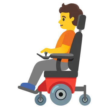 Person in motorized wheelchair