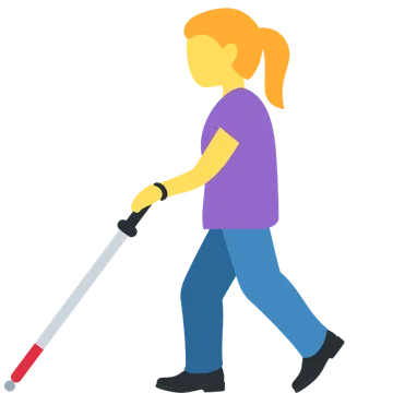 Woman with white cane