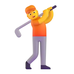 Person golfing