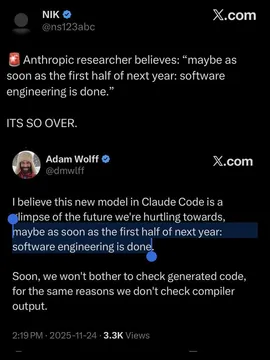 No More Software Engineers By The First Half Of 2026