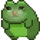 绿色猫咪动物翻滚表情包
