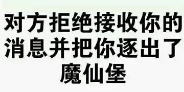 对方拒绝接收你的消息并把你逐出了魔仙堡！