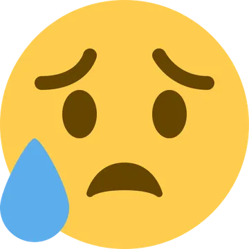 Sad but relieved face