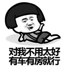 对我不用太好，有车有房就行