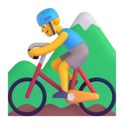Man mountain biking