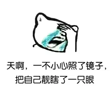 天啊，一不小心照了镜子，把自己靓瞎了一只眼