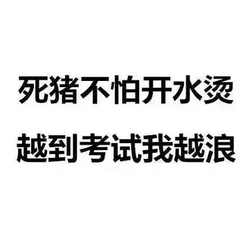死猪不怕开水烫.越到考试我越浪