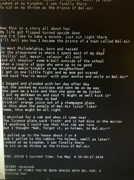 My CS professor told us to print something when our program receives the SIGUSR1 signal. He didn’t tell us what to print