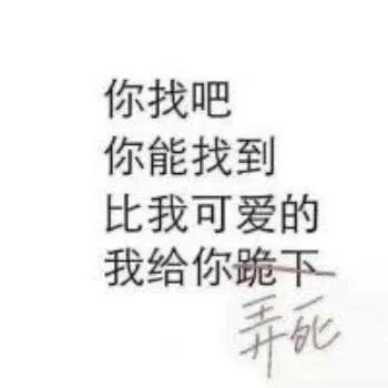 你找吧，你能找到比我可爱的我给你跪下（弄死）