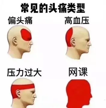 常见的头痛类型 偏头痛 高血压 压力过大 网课
