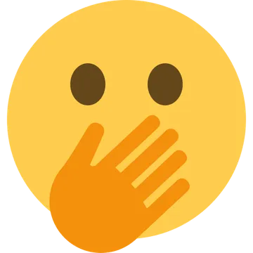 Face with open eyes and hand over mouth
