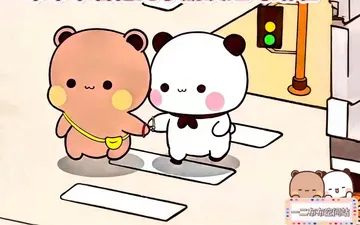 布哥哥牵着他的小一二过马路啦#一二布布 #一二布布表情包 #一二布布
