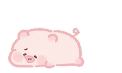 小粉猪躺下 GIF