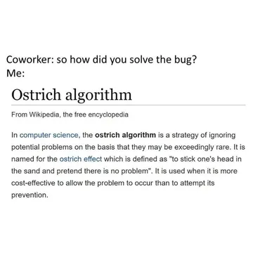 The Ostrich Algorithm: Official Bug-Fixing Strategy