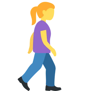 Woman walking facing right