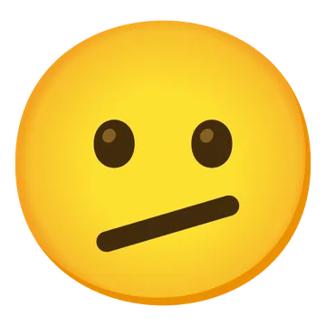 Face with diagonal mouth