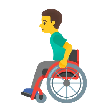 Man in manual wheelchair