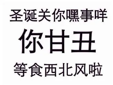圣诞关你嘿事咩，你甘丑，等食西北风啦