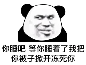 你睡吧等你睡着了我把你被子掀开冻死你