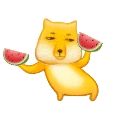 藏狐举瓜表情包