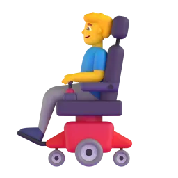 Man in motorized wheelchair