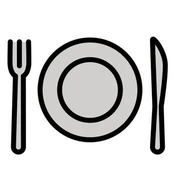 Fork and knife with plate