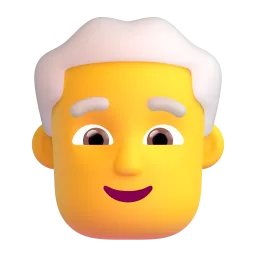 Man: white hair
