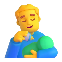 Man feeding baby