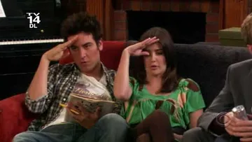 Ted and Robin from How I Met Your Mother mock salute