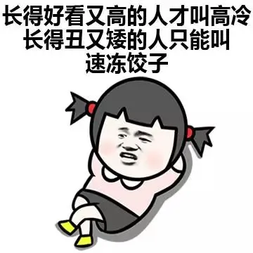 长得好看又高的人才叫高冷 长得丑又矮的人只能叫速冻饺子