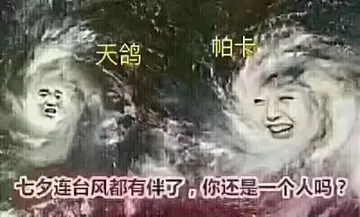 七夕连台风都有伴了.你还是一个人吗?(天鸽.帕卡)