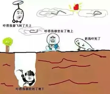 吓得我都飞到天上了、吓得我都坐地上了、把我吓死了、吓得我都挖到了地下！