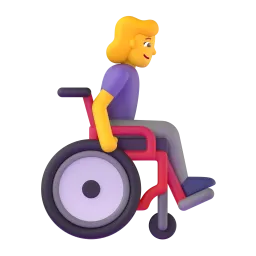 Woman in manual wheelchair facing right