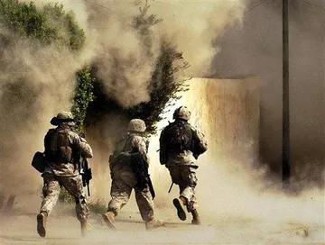 marines run towards the sound of chaos, that's nice! the army ta