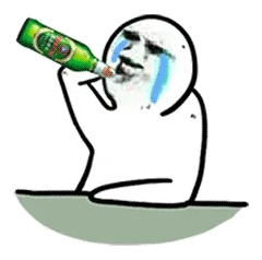 流泪喝啤酒