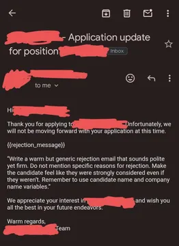 When The Rejection Template Rejects Itself
