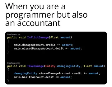 Programmer X Accountant: Double-Entry Damage System