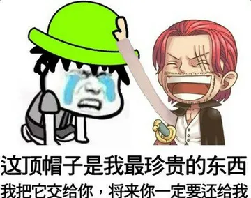 这顶帽子是我最珍贵的东西.我把它交给你.将来你一定要还给我(海贼王)
