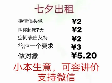 小本生意.可容讲价.支持微信(七夕出租)