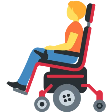 Person in motorized wheelchair