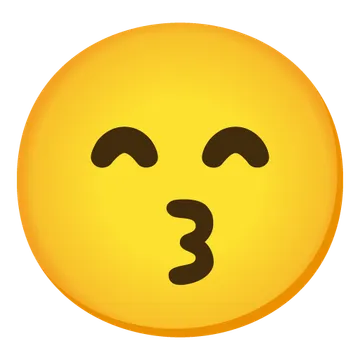 Kissing face with smiling eyes