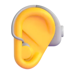 Ear with hearing aid