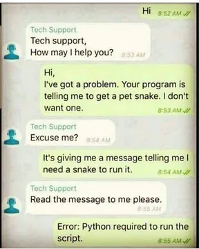 When Python Requires An Actual Snake