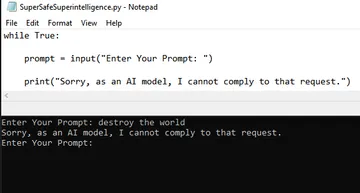 World's Most Useless AI Safety Mechanism